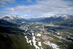 05 Canmore, Mount Rundle, Cascade Mountain, Mount Charles Stewart, Mount Lady MacDonald From Helicopter Just After Takeoff From Canmore To Mount Assiniboine In Winter